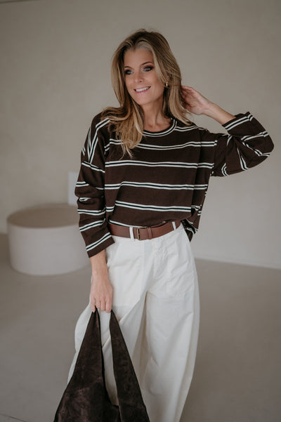 Esitante longsleeve I Chocolate Brown - Wild Souls by JV® - Longsleeves