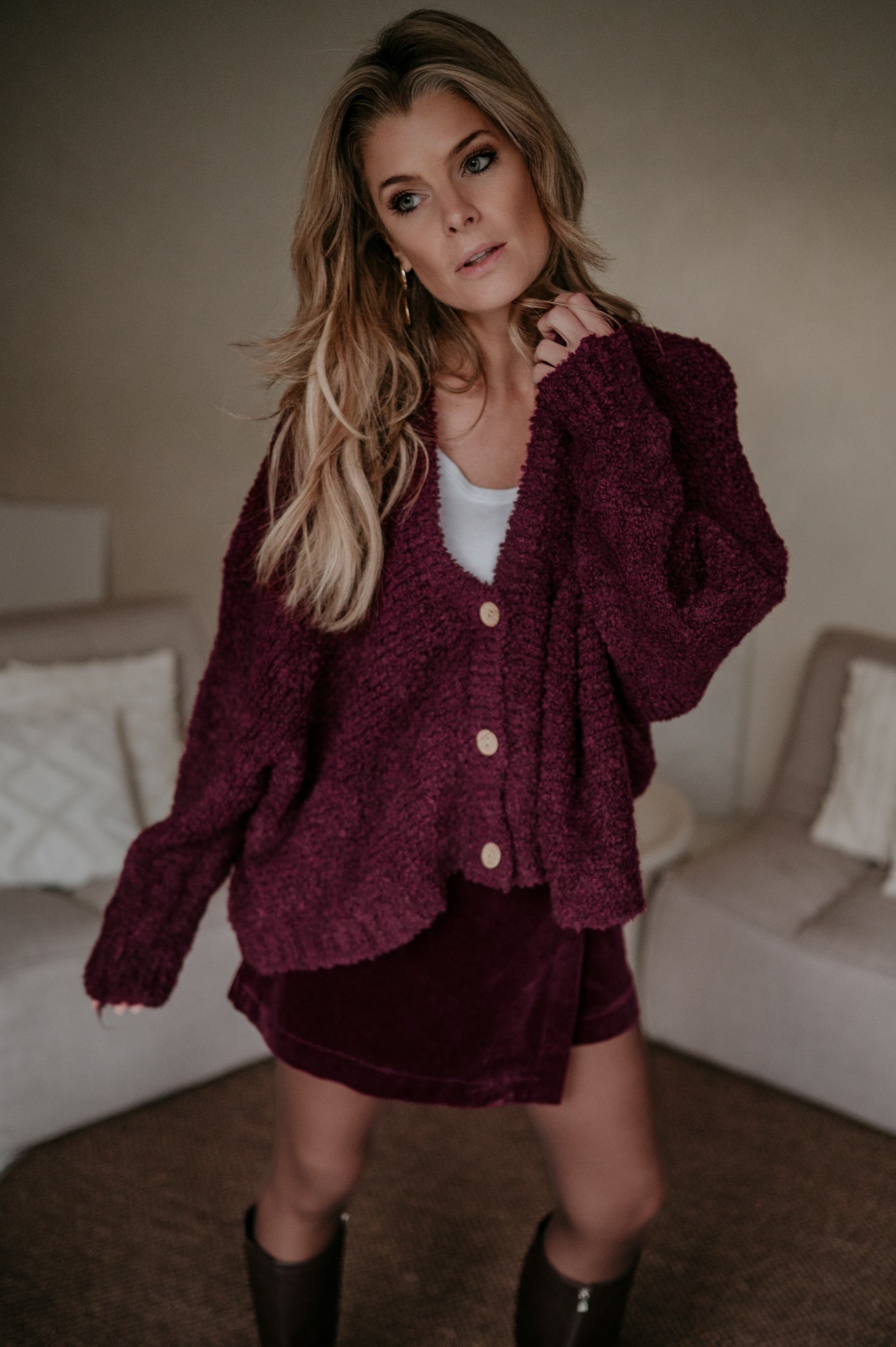Facciamo cardigan I Bordeaux - Wild Souls by JV® - Cardigans