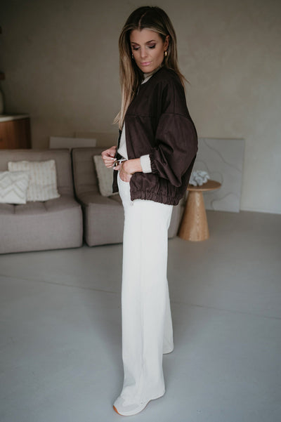 Fiorisce bomber jacket I Chocolate Brown - Wild Souls by JV® - Bomber Jackets