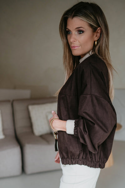 Fiorisce bomber jacket I Chocolate Brown - Wild Souls by JV® - Bomber Jackets