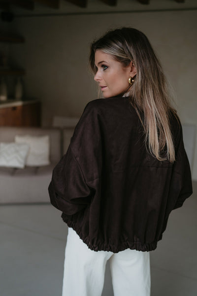 Fiorisce bomber jacket I Chocolate Brown - Wild Souls by JV® - Bomber Jackets