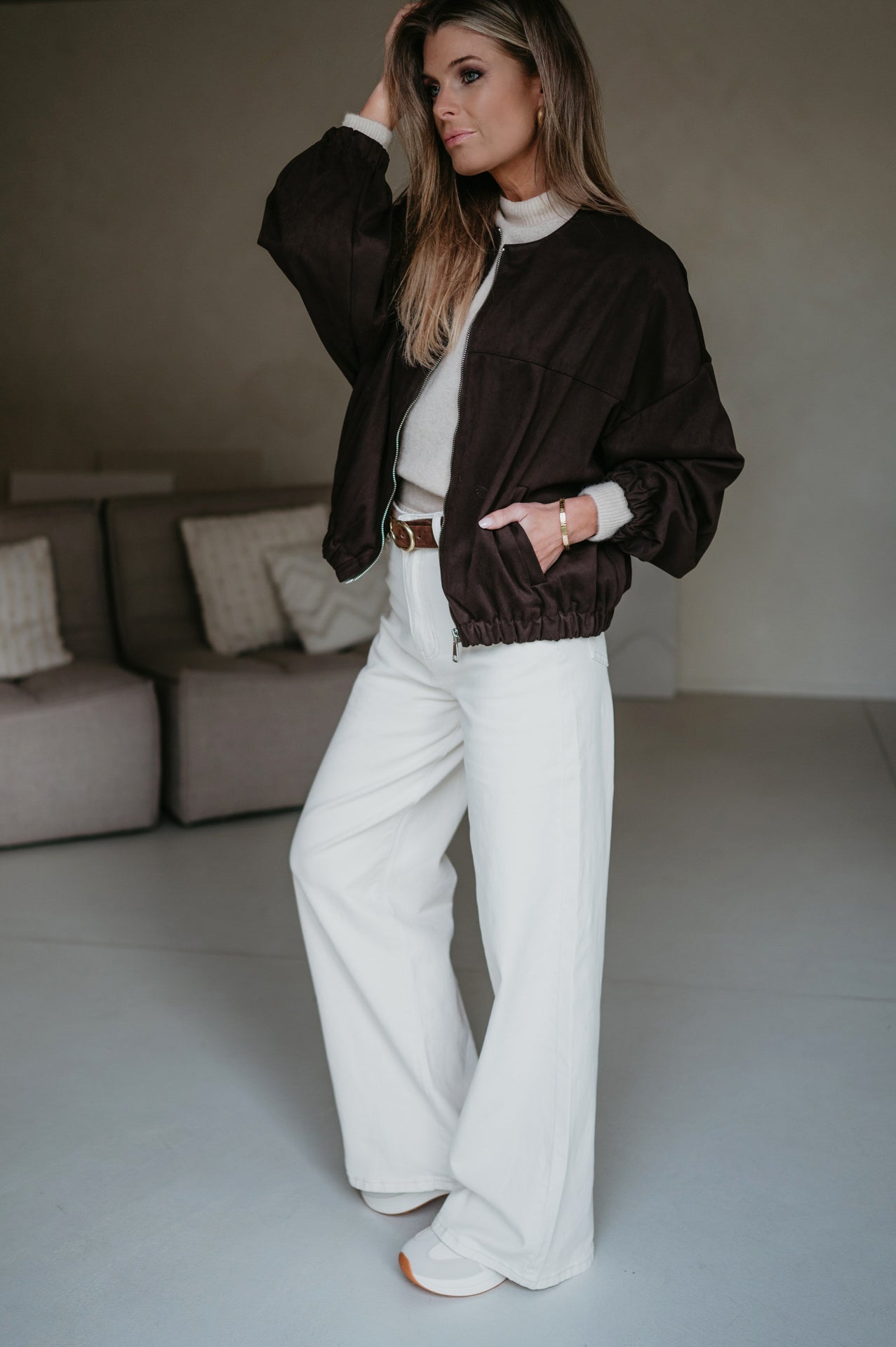 Fiorisce bomber jacket I Chocolate Brown - Wild Souls by JV® - Bomber Jackets
