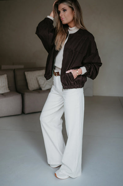 Fiorisce bomber jacket I Chocolate Brown - Wild Souls by JV® - Bomber Jackets