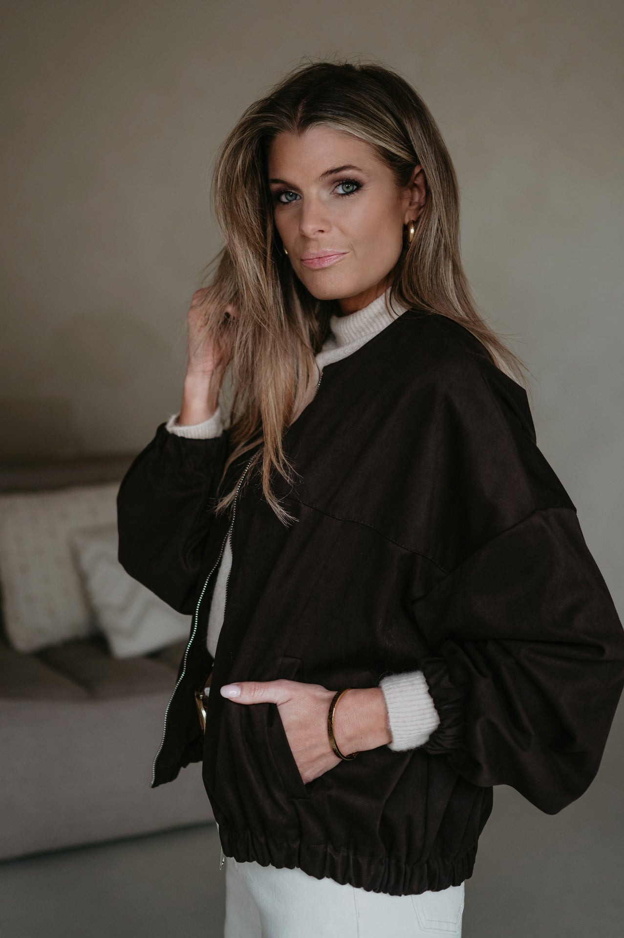 Fiorisce bomber jacket I Chocolate Brown - Wild Souls by JV® - Bomber Jackets