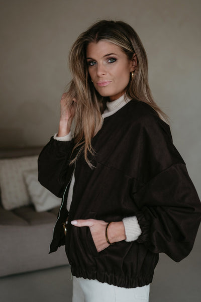 Fiorisce bomber jacket I Chocolate Brown - Wild Souls by JV® - Bomber Jackets