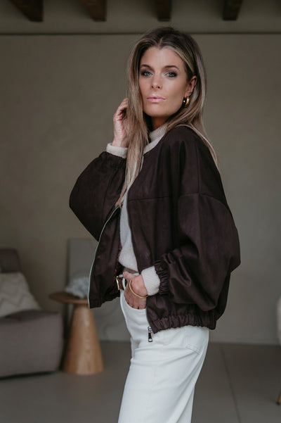 Fiorisce bomber jacket I Chocolate Brown - Wild Souls by JV® - Bomber Jackets