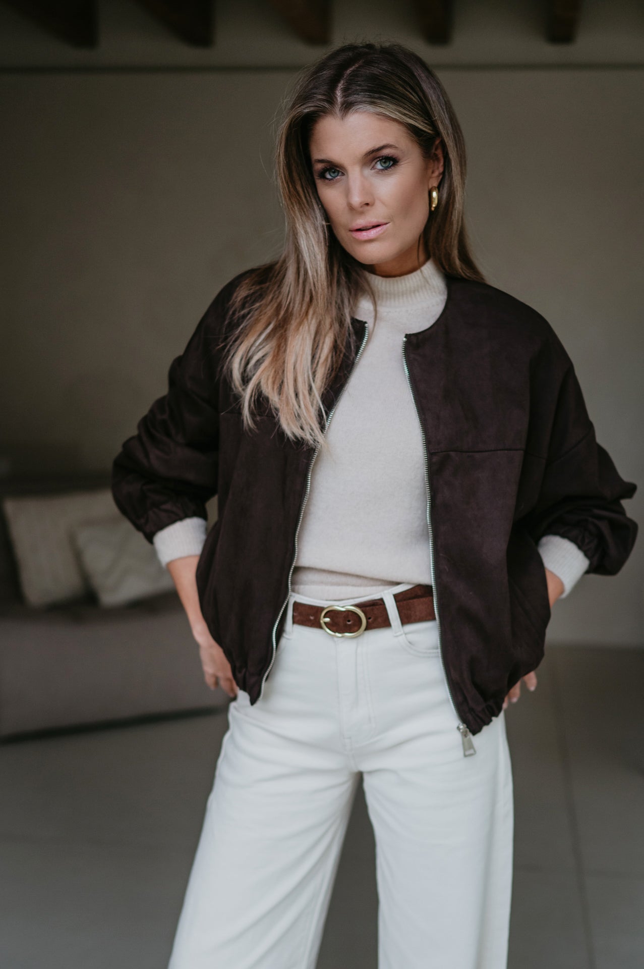 Fiorisce bomber jacket I Chocolate Brown - Wild Souls by JV® - Bomber Jackets