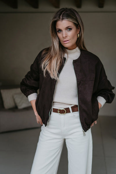 Fiorisce bomber jacket I Chocolate Brown - Wild Souls by JV® - Bomber Jackets