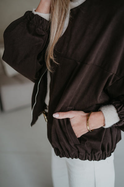 Fiorisce bomber jacket I Chocolate Brown - Wild Souls by JV® - Bomber Jackets