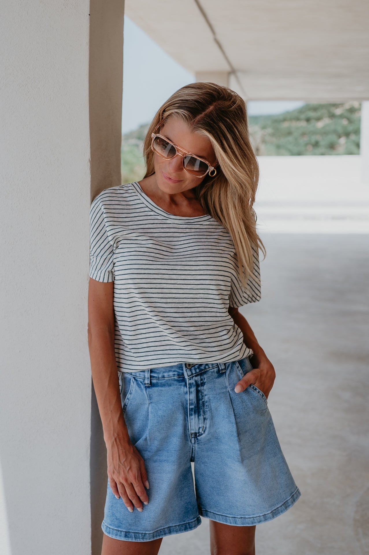 Gocce t-shirt I Striped Blue - Wild Souls by JV® - T-shirts
