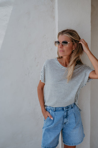Gocce t-shirt I Striped Blue - Wild Souls by JV® - T-shirts