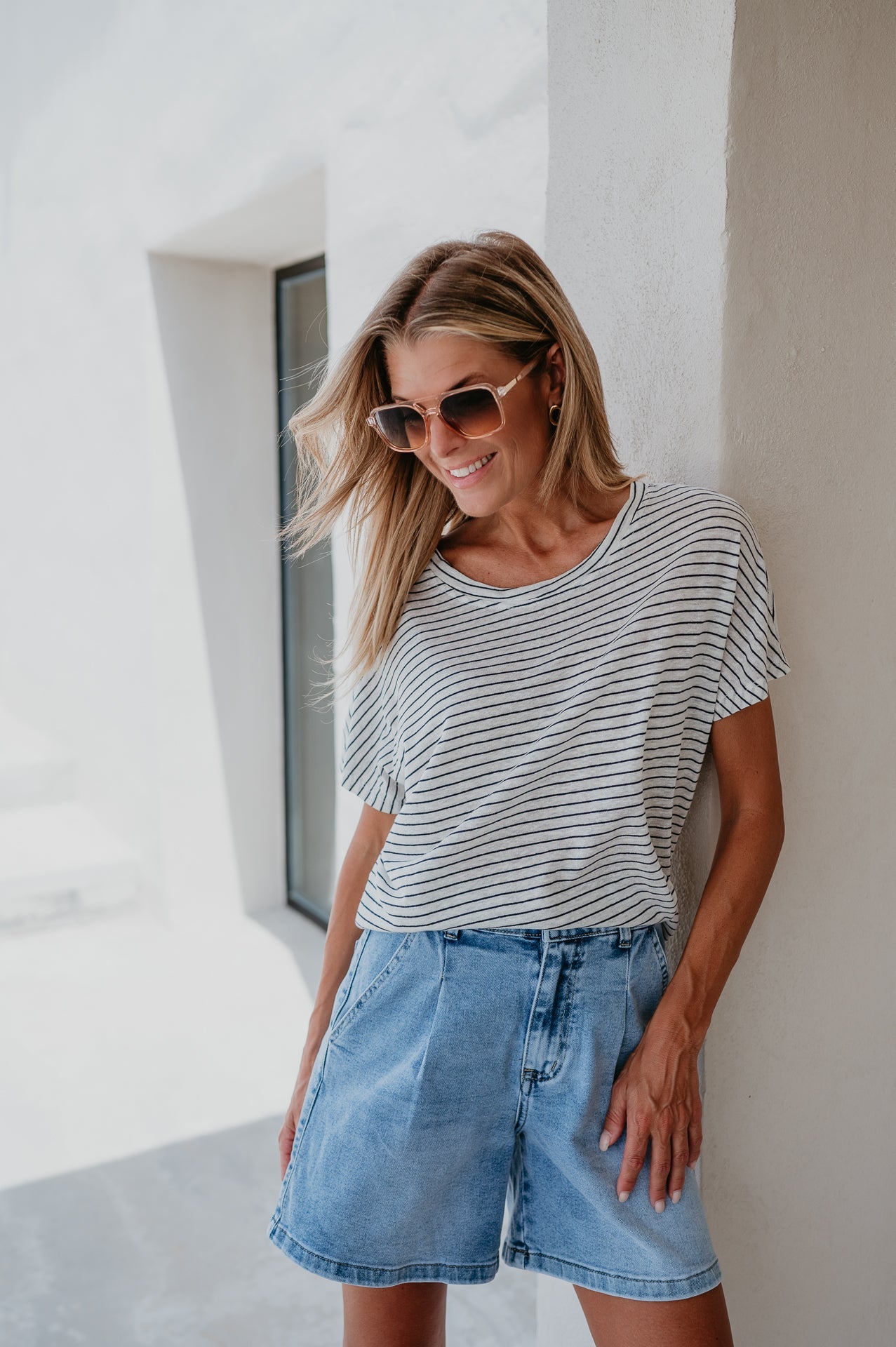 Gocce t-shirt I Striped Blue - Wild Souls by JV® - T-shirts