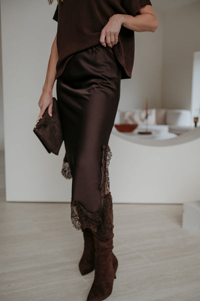 Ledreva skirt I Chocolate Brown - Wild Souls by JV® - Skirts