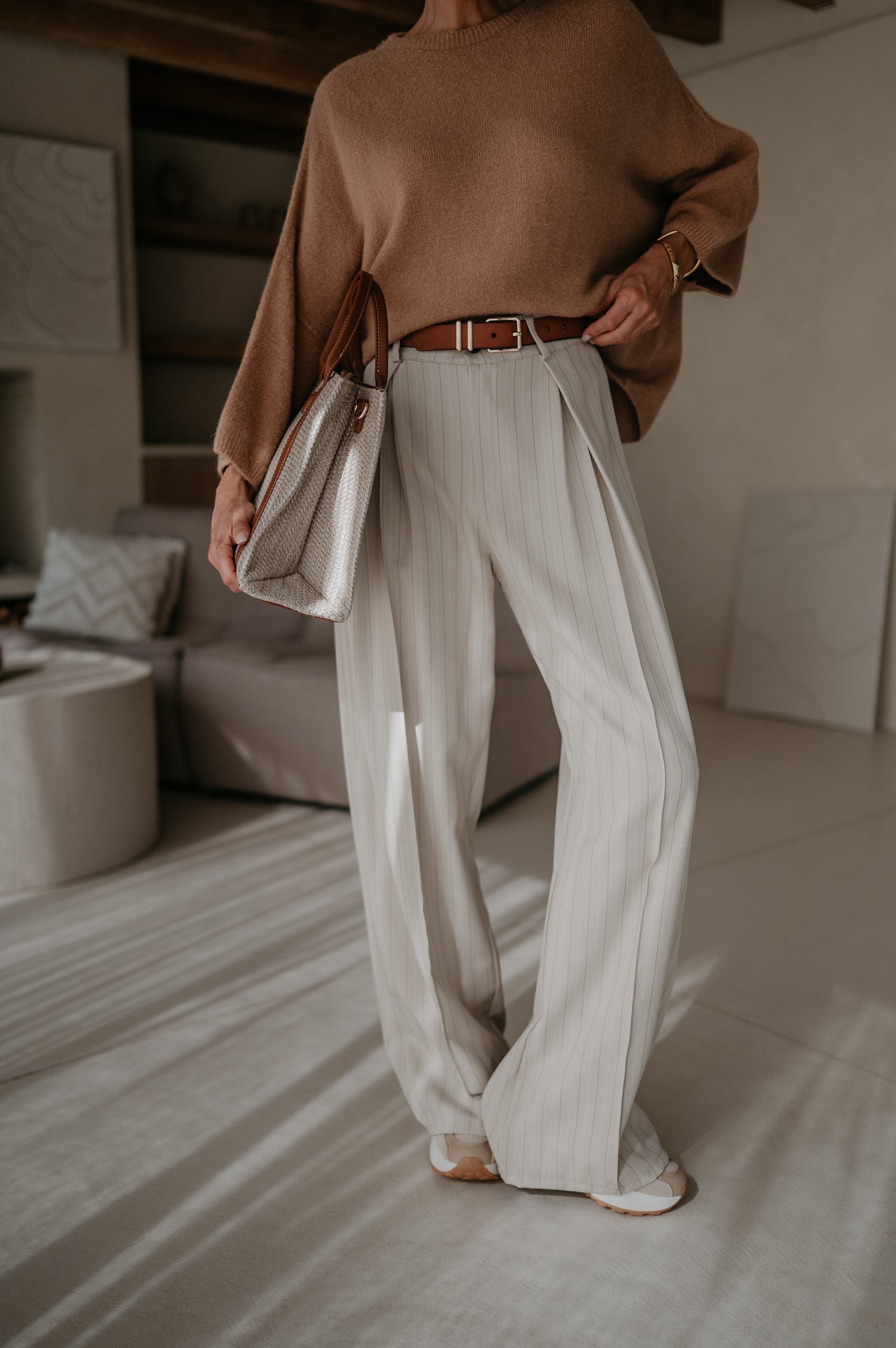 Mostri trousers I Striped Beige - Wild Souls by JV® - Trousers