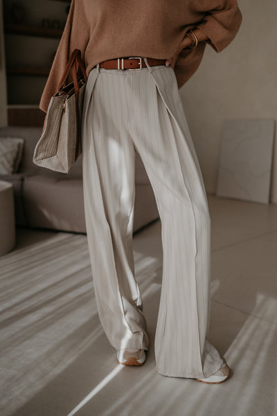 Mostri trousers I Striped Beige - Wild Souls by JV® - Trousers