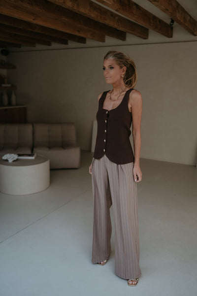 Mostri trousers I Striped Taupe - Wild Souls by JV® - Trousers