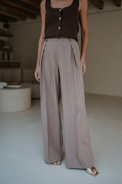 Mostri trousers I Striped Taupe - Wild Souls by JV® - Trousers