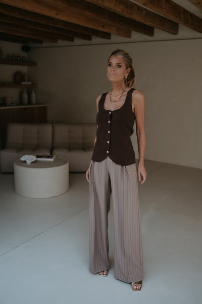 Mostri trousers I Striped Taupe - Wild Souls by JV® - Trousers
