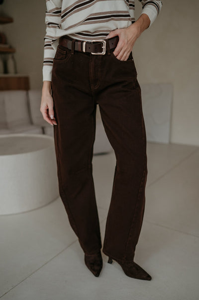 Mugghi Barrel jeans I Chocolate Brown - Wild Souls by JV® - Earrings