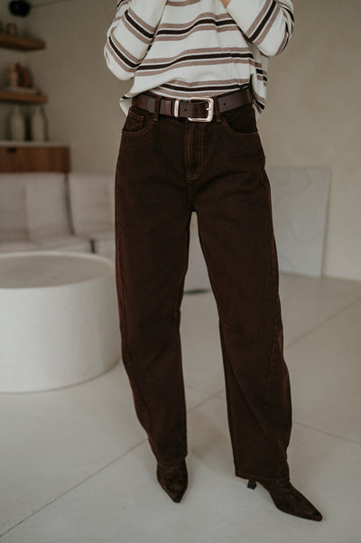 Mugghi Barrel jeans I Chocolate Brown - Wild Souls by JV® - Earrings