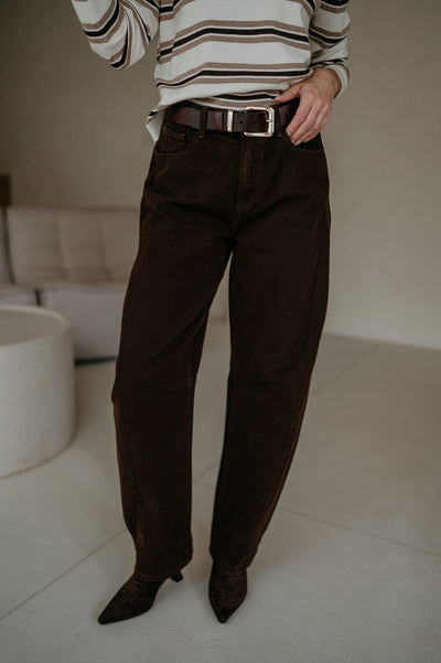 Mugghi Barrel jeans I Chocolate Brown - Wild Souls by JV® - Earrings