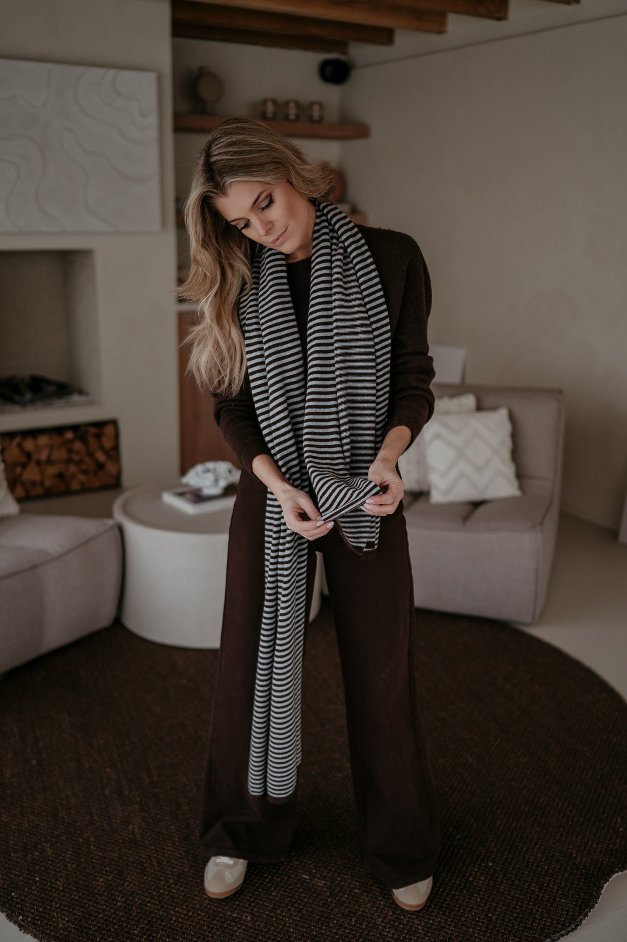 Nedio scarf I Brown & Blue - Wild Souls by JV® - Scarfs