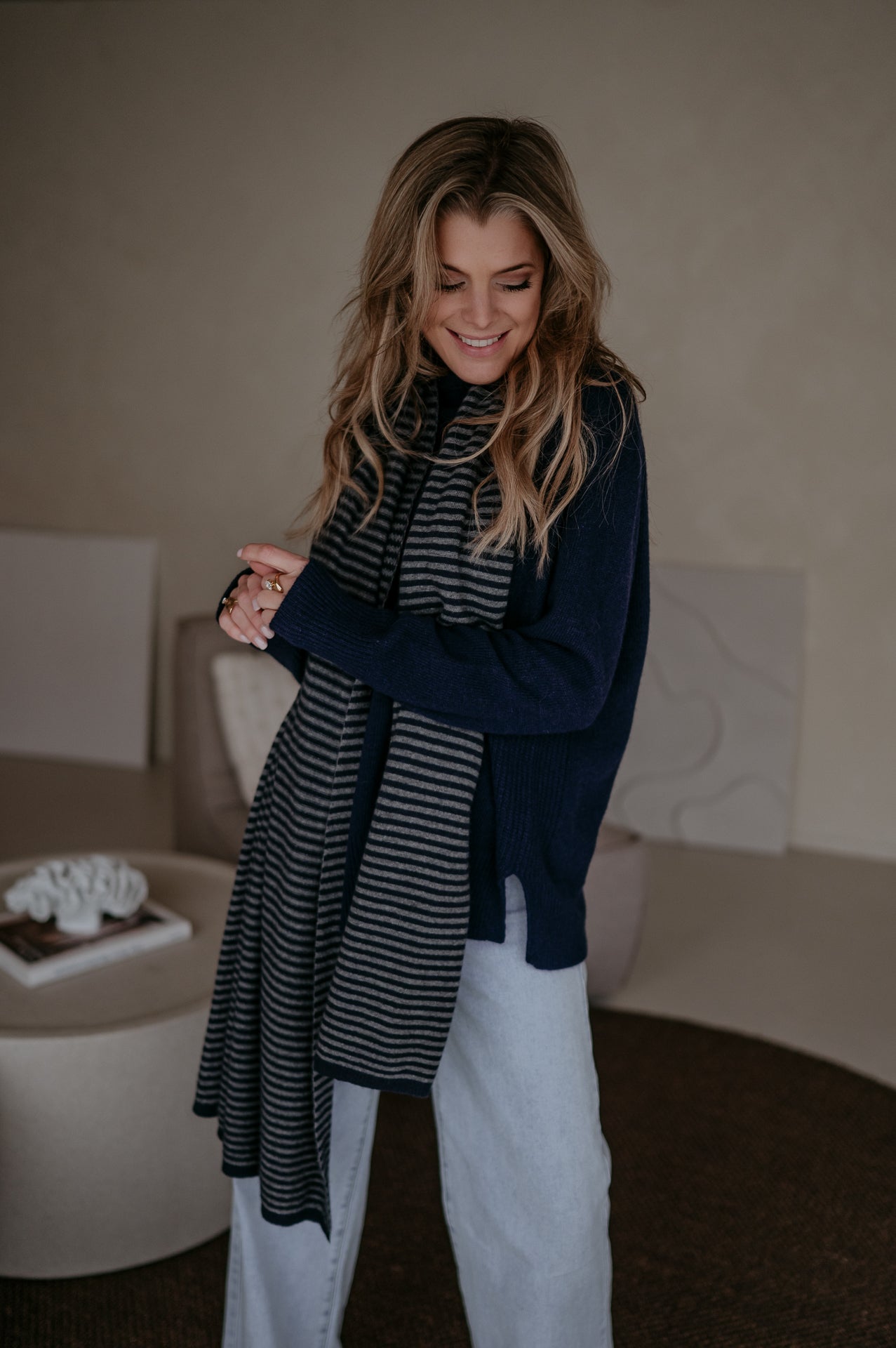 Nedio scarf I Navy & Grey - Wild Souls by JV® - Scarfs