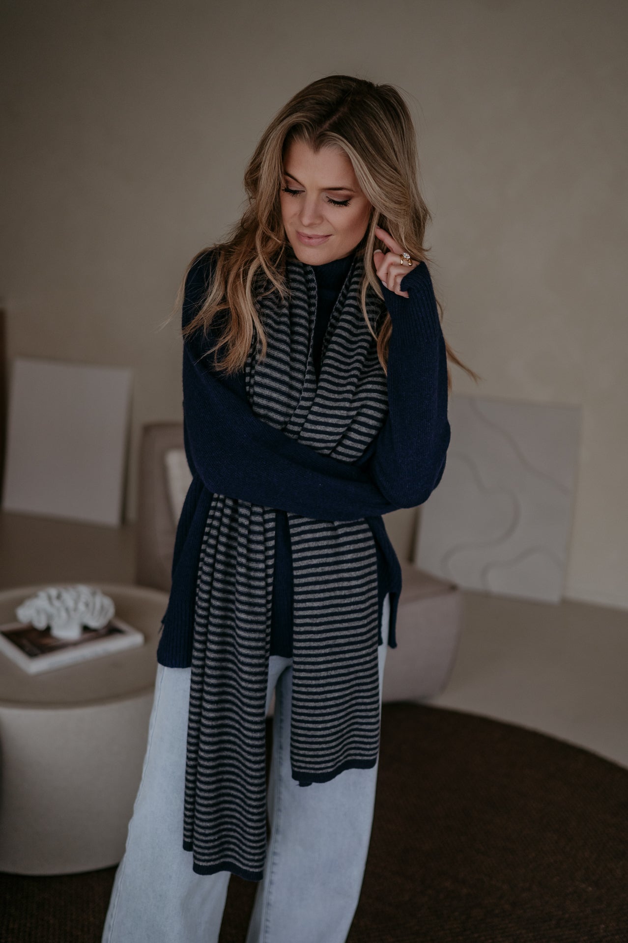 Nedio scarf I Navy & Grey - Wild Souls by JV® - Scarfs