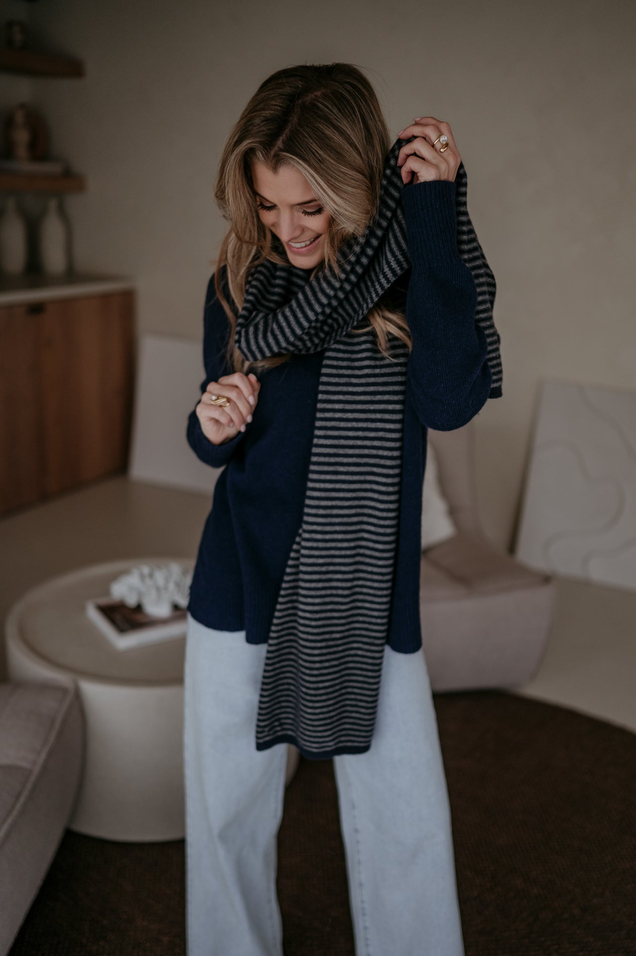 Nedio scarf I Navy & Grey - Wild Souls by JV® - Scarfs