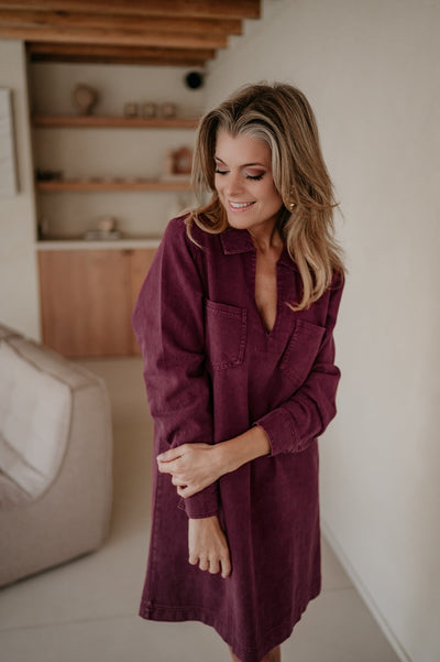 Piagnone dress I Burgundy - Wild Souls by JV® - Dresses