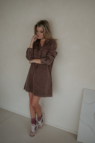 Piagnone dress I Chocolate Brown - Wild Souls by JV® - Dresses