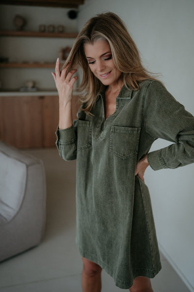 Piagnone dress I Khaki - Wild Souls by JV® - Dresses