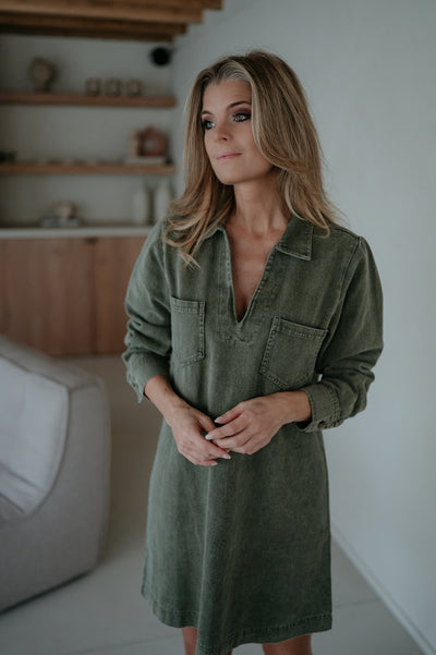 Piagnone dress I Khaki - Wild Souls by JV® - Dresses