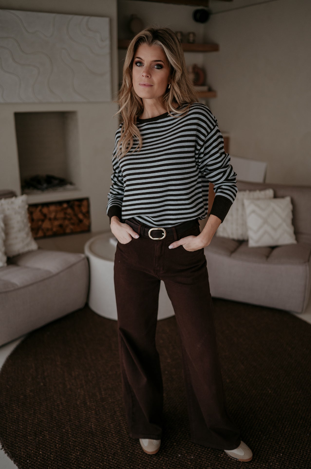 Poleri knit I Brown & Blue - Wild Souls by JV® - Knits