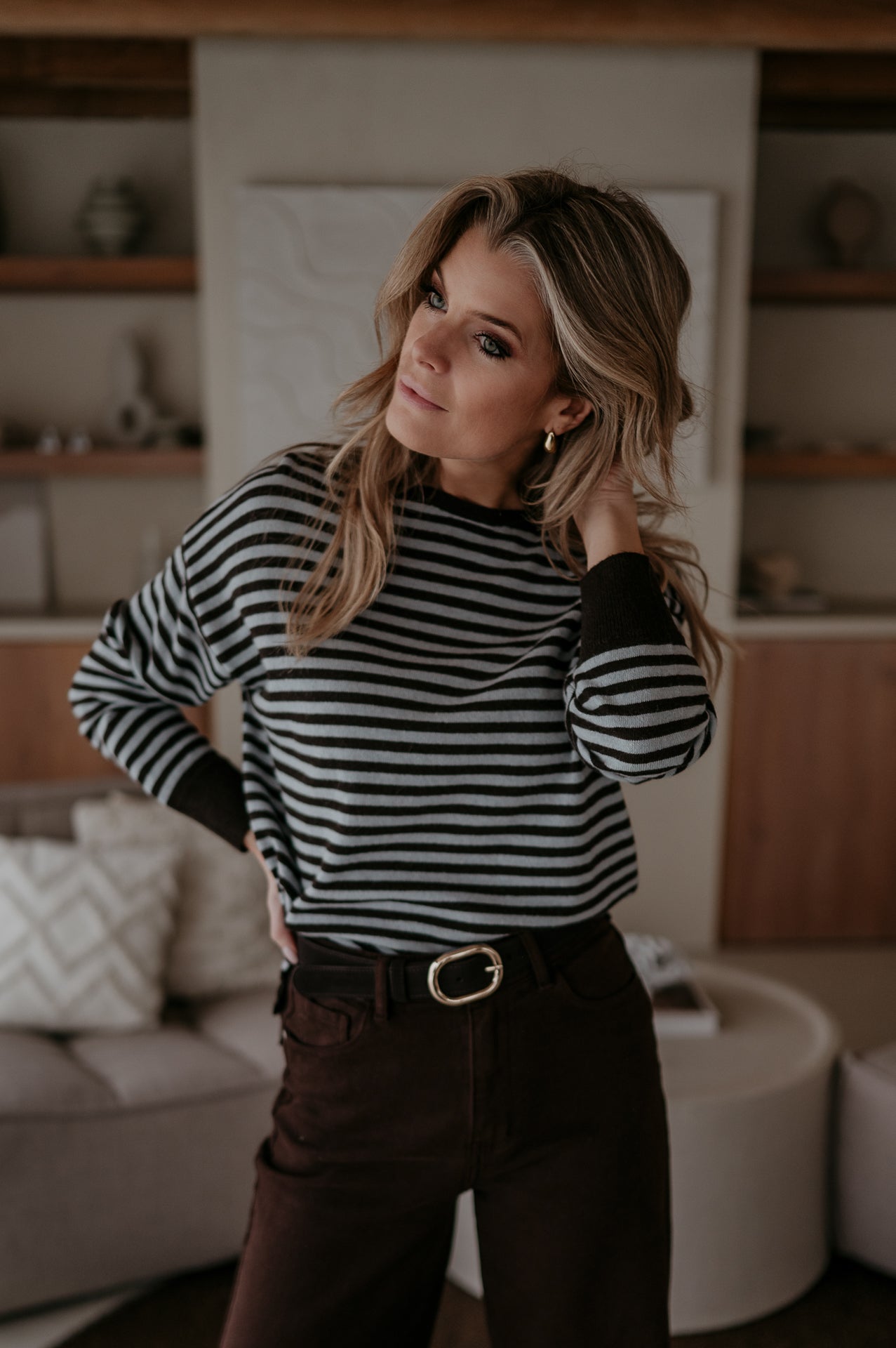 Poleri knit I Brown & Blue - Wild Souls by JV® - Knits