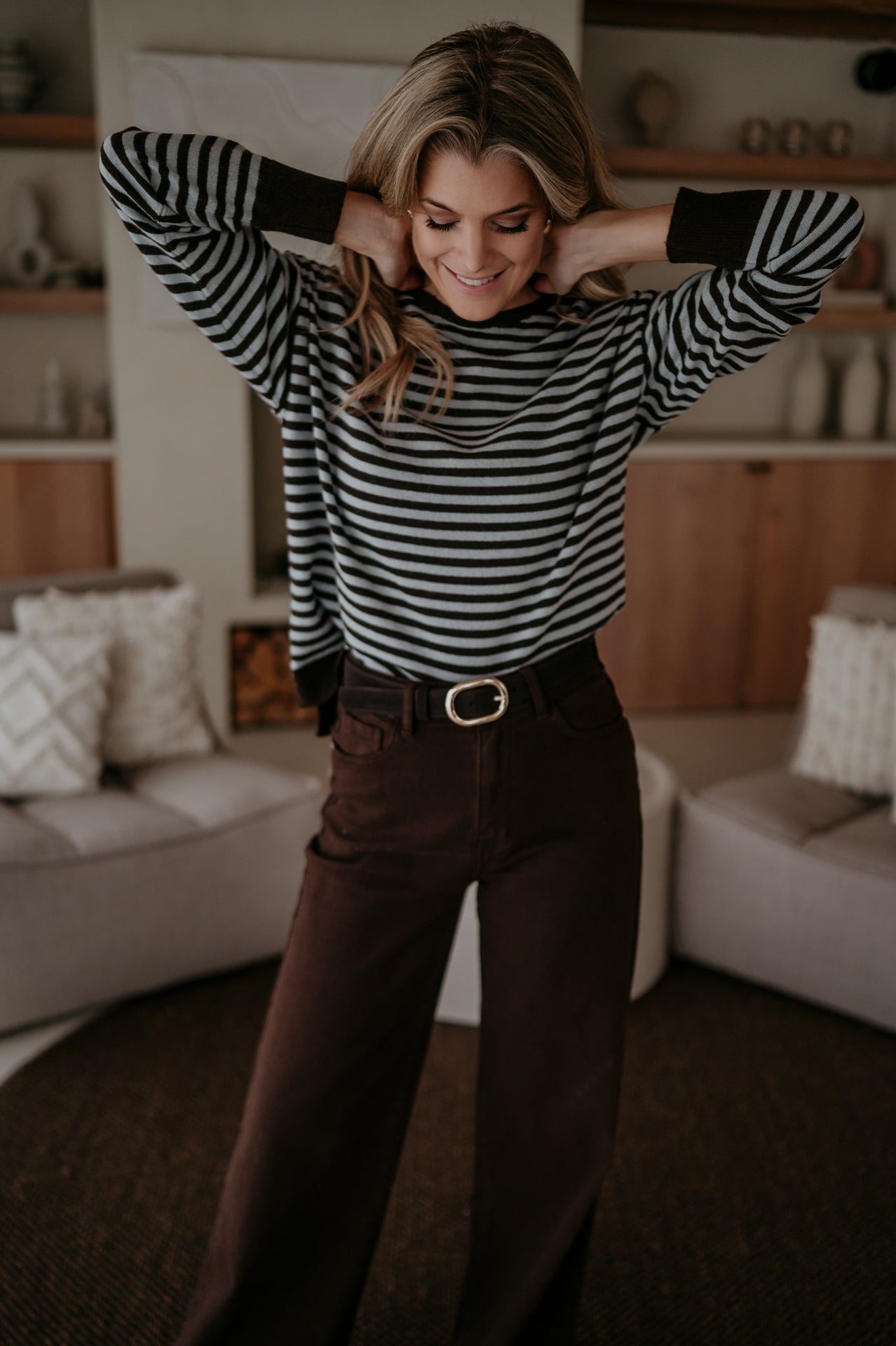 Poleri knit I Brown & Blue - Wild Souls by JV® - Knits