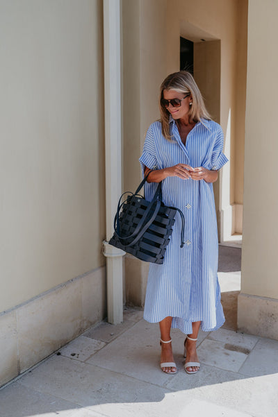 Pozzo dress I Striped Blue - Wild Souls by JV® - Dresses