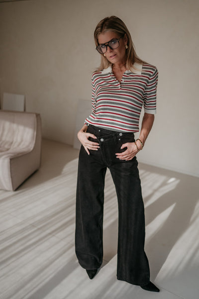 Ramarro top I Striped Red - Wild Souls by JV® - Tops