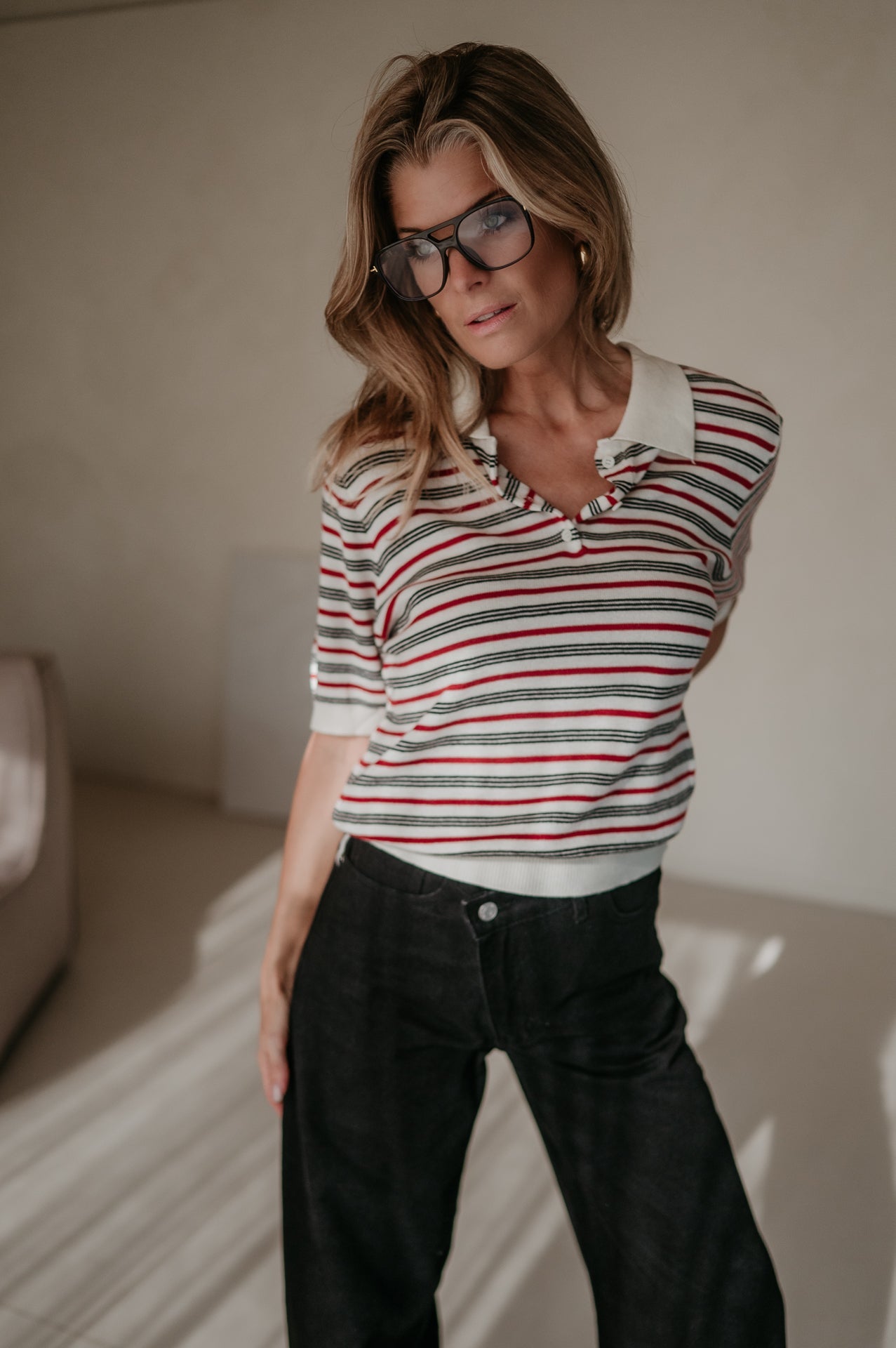 Ramarro top I Striped Red - Wild Souls by JV® - Tops