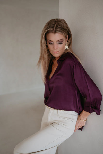 Regala blouse I Aubergine - Wild Souls by JV® - Blouses