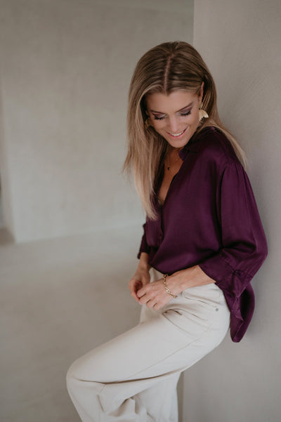 Regala blouse I Aubergine - Wild Souls by JV® - Blouses