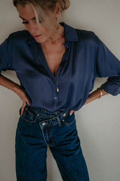 Regala blouse I Navy Blue - Wild Souls by JV® - Blouses