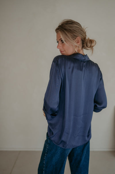 Regala blouse I Navy Blue - Wild Souls by JV® - Blouses