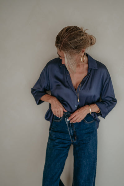 Regala blouse I Navy Blue - Wild Souls by JV® - Blouses
