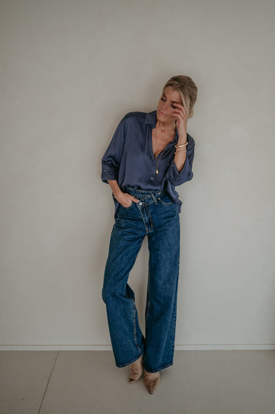 Regala blouse I Navy Blue - Wild Souls by JV® - Blouses