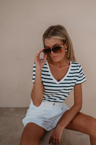Resta t-shirt I striped Blue - Wild Souls by JV® - T-shirts