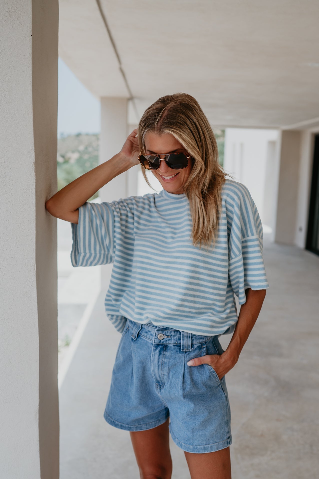 Scalino t-shirt I Striped Blue - Wild Souls by JV® - T-shirts