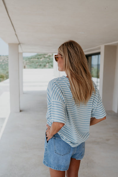 Scalino t-shirt I Striped Blue - Wild Souls by JV® - T-shirts