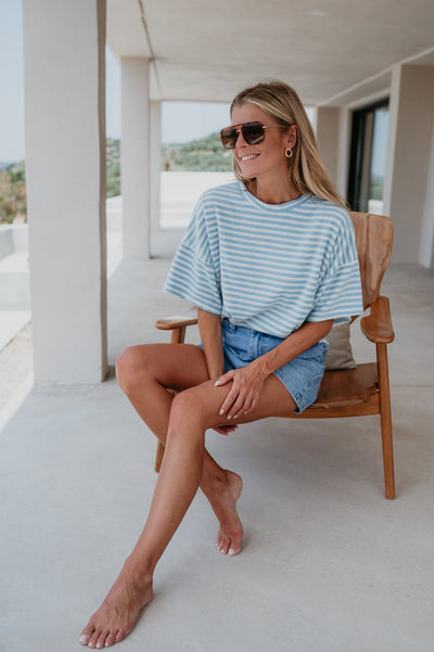 Scalino t-shirt I Striped Blue - Wild Souls by JV® - T-shirts
