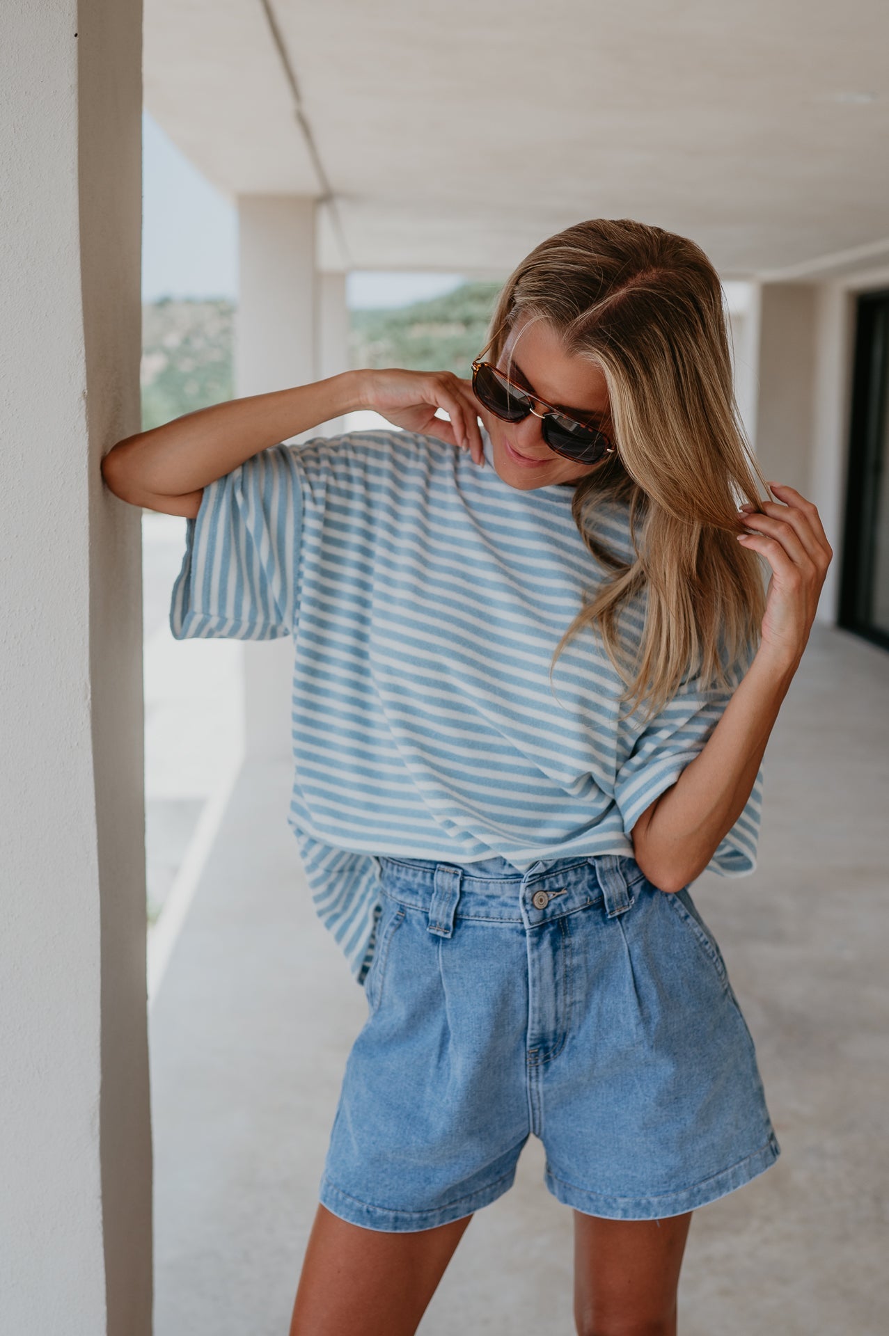 Scalino t-shirt I Striped Blue - Wild Souls by JV® - T-shirts
